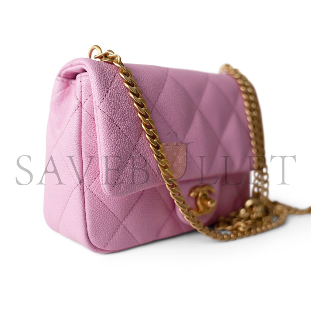 CHANEL MASTER PINK CAVIAR QUILTED SWEETHEART FLAP GOLD HARDWARE (20*14*6cm) 